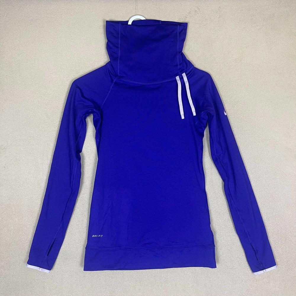 Nike Sweater Adult Extra Small Pro‎ Purple Hyperwarm Thermal Cowl Neck Womens